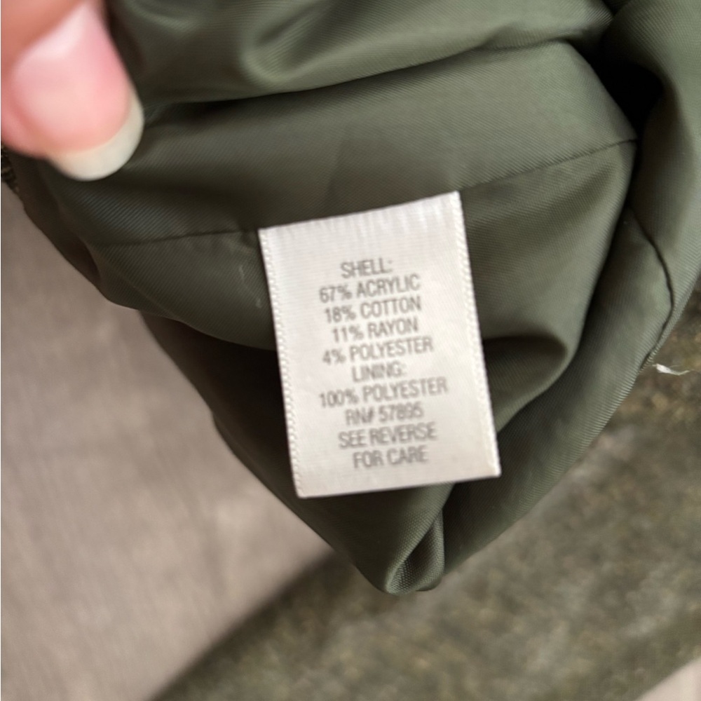 Olive green Women's Tweed Blazer - Picture 5 of 6